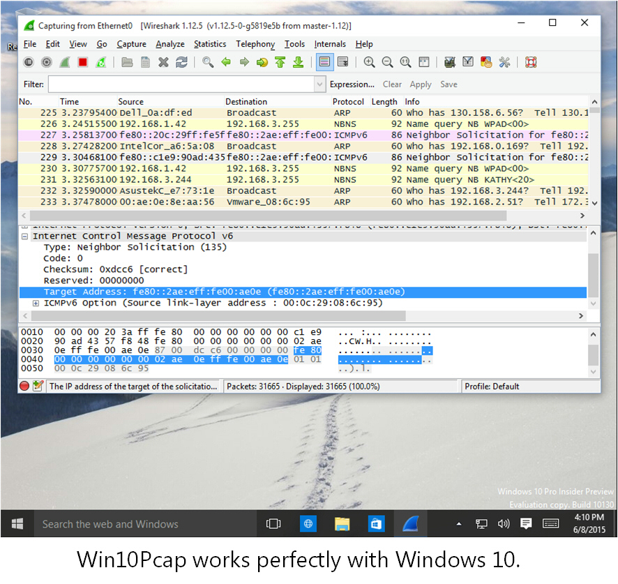 winpcap 4.1.2 windows 8
